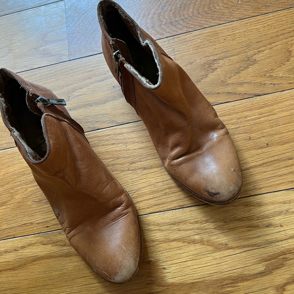 Sam Edelman brown leather booties